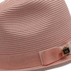 braided pinch crown fedora hat peach white band