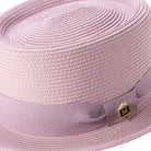 Side view pork pie hat with double bow ribbon detail