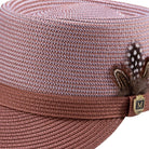 close up braided texture cognac hat