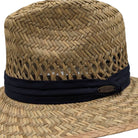 Angled view lightweight straw safari hat