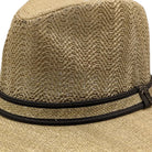 Close up of natural matte Toyo woven texture safari hat
