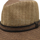 Close up of brown matte Toyo woven texture safari hat