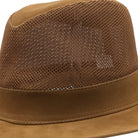 tan wide brim sun hat mesh side detail