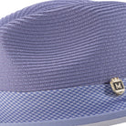 braided lavender fedora hat pinch crown close up