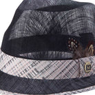 close up plaid brim edge fedora hat
