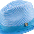 close up braided texture aqua fedora
