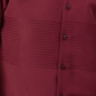 Close-up of the burgundy tone-on-tone horizontal stripe texture on the refined polyester walking suit.