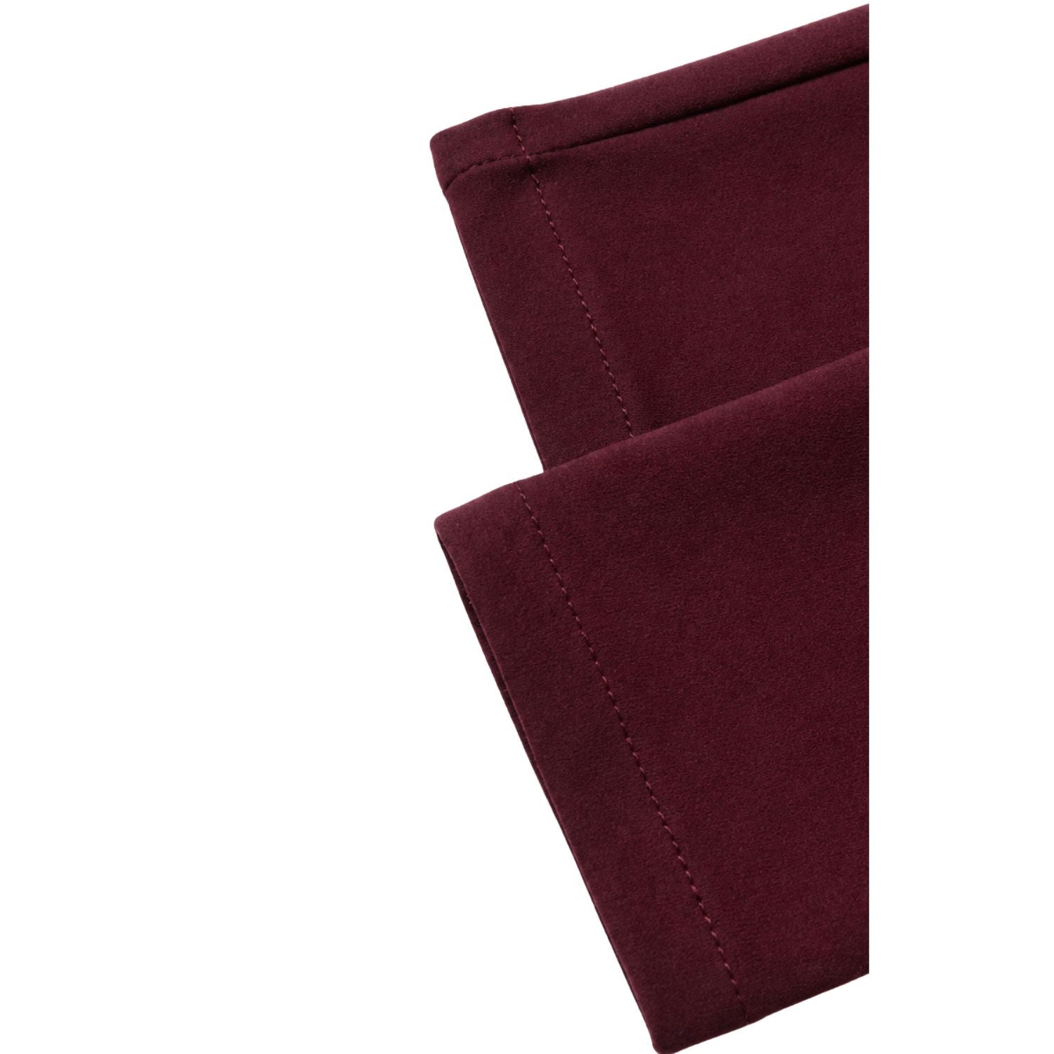 Stacy Adams burgundy 4-way stretch adjustable waistband pants hem detail