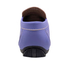 lavender perforated slip-on loafer rear view