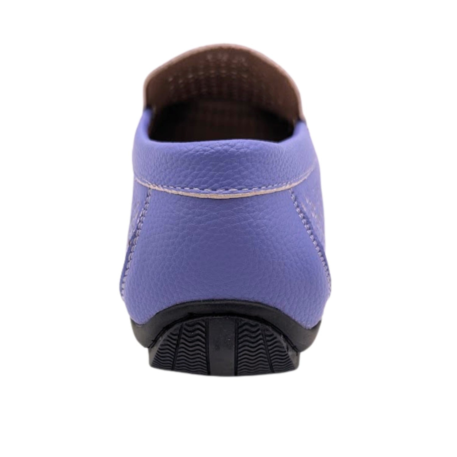 lavender perforated slip-on loafer rear view