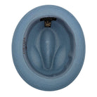 Montique Carolina straw fedora hat inside view with branded sweatband