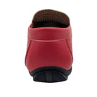 cranberry perforated slip-on loafer rear view