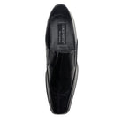 black polished square toe slip-on dress shoe top view