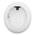 Montique white straw pork pie hat inside view with branded sweatband