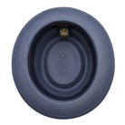 Montique navy straw pork pie hat inside view with branded sweatband