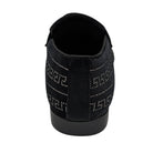 black and silver crystal studded velour moc toe smoking shoe rear view