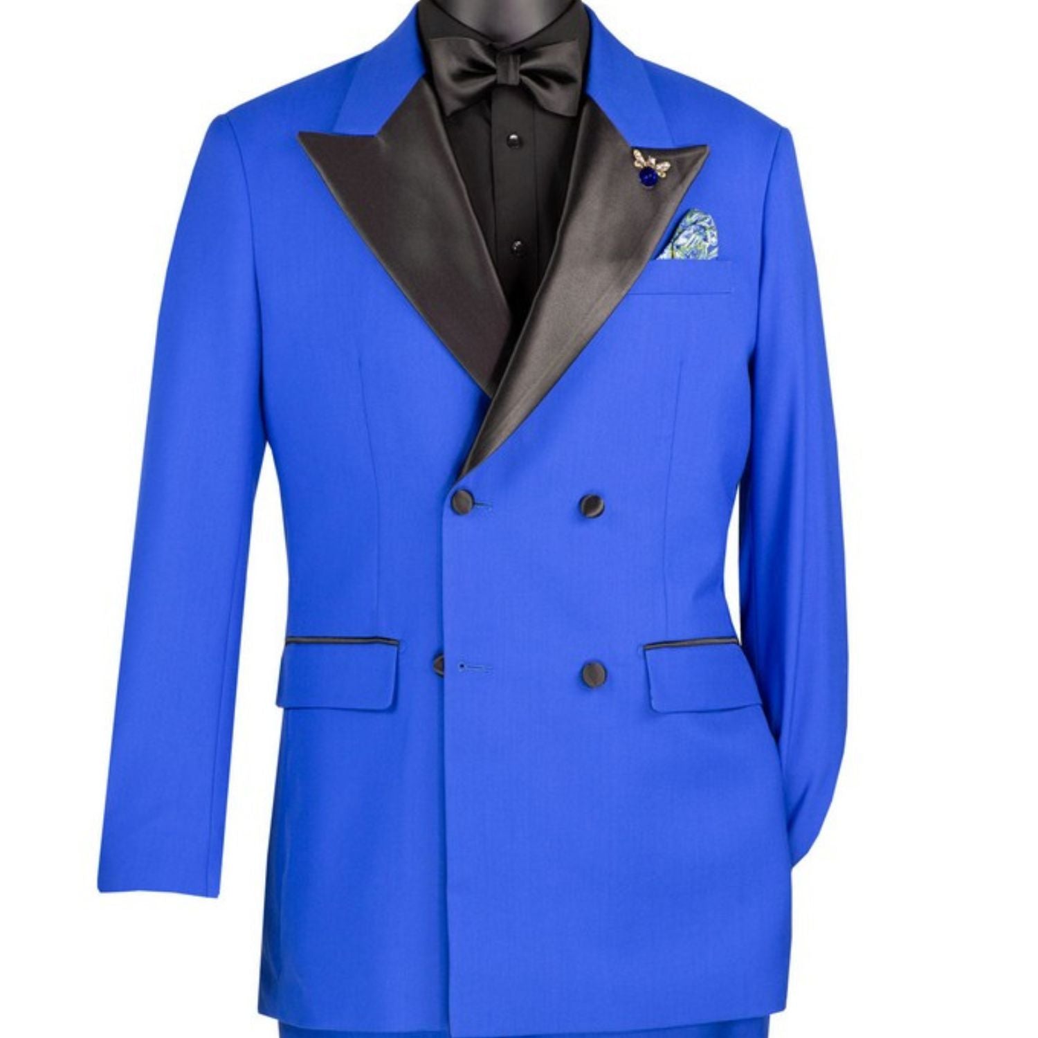 Royal blue tuxedo jacket front view