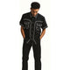 Embroidered Fabric Design in Black Short Sleeve Walking Suit