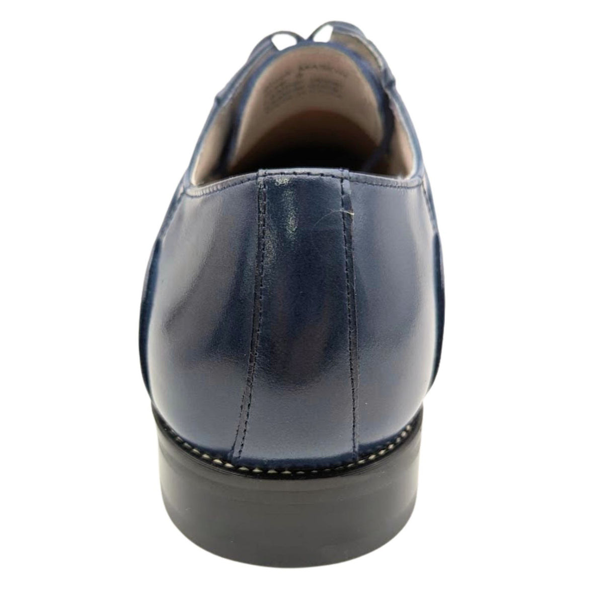 cobalt crocodile inspired leather lace dress shoe rear view