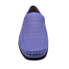 lavender perforated slip-on loafer front view