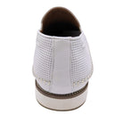 white genuine leather moc toe casual slip-on shoe rear view