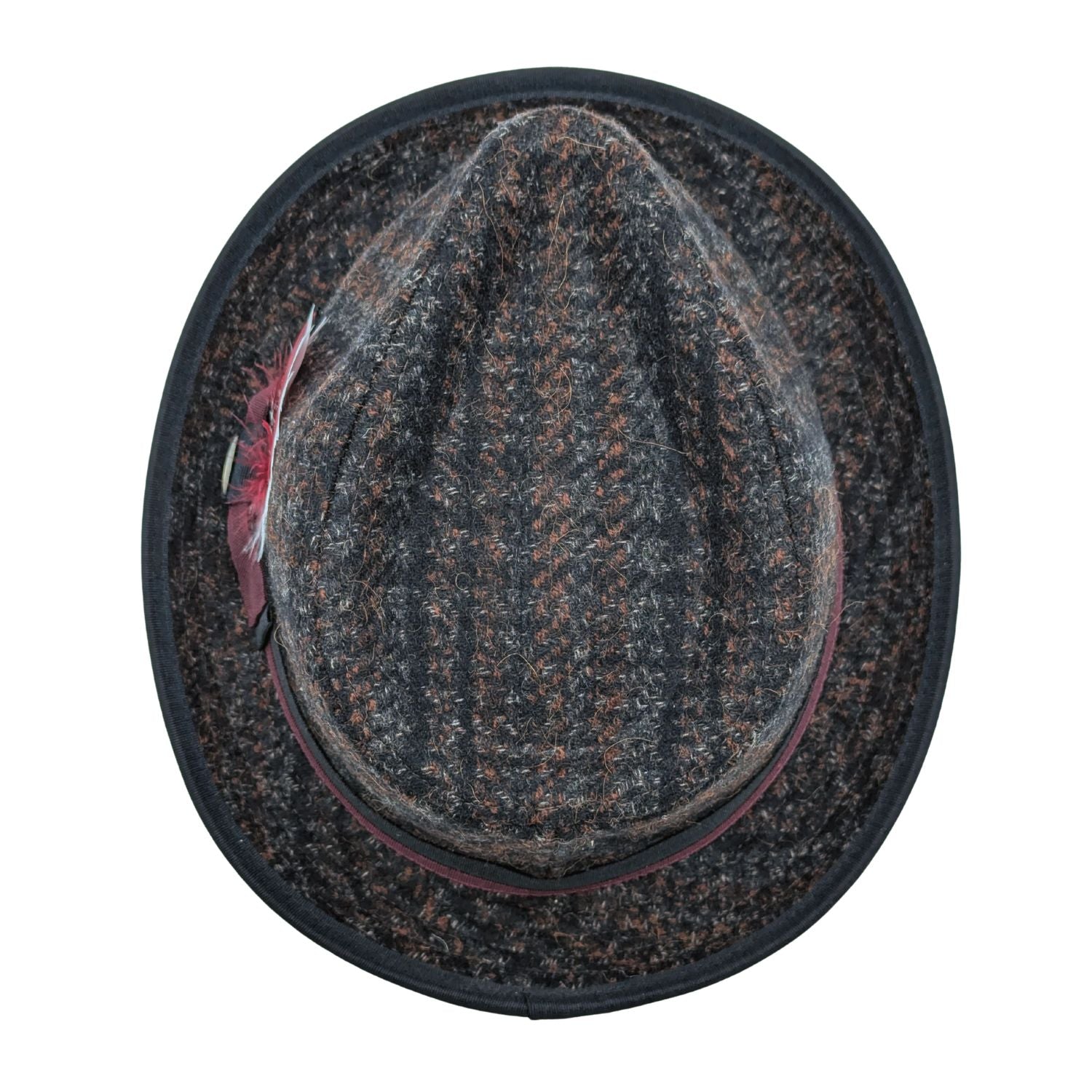 Scala Tweed Wool Blend Fedora with Feather – 1 3/4” Brim – Suits