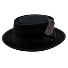 mens black structured wool felt porkpie hat