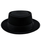 mens black structured wool felt porkpie hat