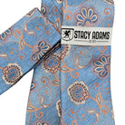 Close-up of the textured herringbone weave and orange floral pattern from the Stacy Adams Vandalia Collection.