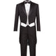 Nashira Collection: Regular Fit Black Tuxedo with Tails – 3-Piece with Vest and Flat Front Pants