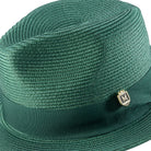 montique peach braided fedora hat with 2.5 inch wide brim