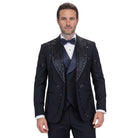 Black rhinestone tuxedo with matching vest and formal pants