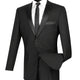Men's 2 Piece Solid Color Single Breasted Slim Fit Tuxedo - Black