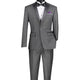 Men's 2 Piece Solid Color Single Breasted Slim Fit Tuxedo - Grey