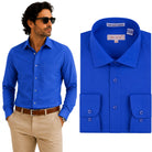 royal long sleeve button up shirt front view