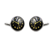 Clock Face Silver Cufflinks