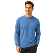 Stacy Adams Men’s Ribbed Knit Long Sleeve Crew Neck Shirt -Indigo