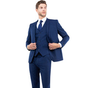 Men's Slim Fit 3 Piece One Button Suit - Navy