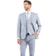 Men's Slim Fit 3 Piece One Button Suit - LT Grey