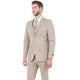 Men's Slim Fit 3 Piece One Button Suit - Tan