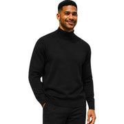 Men's Long Sleeve Mock Neck Knit Tee - Black