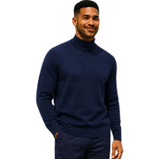 Men's Long Sleeve Mock Neck Knit Tee - Navy