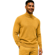 Men's Long Sleeve Mock Neck Knit Tee - Gold