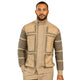 Men's Suede Patch Chevron Zip Sweater - Taupe