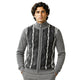 Men's Suede Embroidered Full-Zip Sweater - Grey