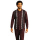 Men's Geometric Knit Front Long-Sleeve Walking Suit - Fig