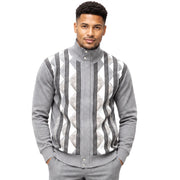 Men's Diamond Suede Front Zip Sweater - Grey