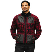Men's Paisley Key Suede Full-Zip Sweater - Black