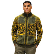Men's Paisley Key Suede Full-Zip Sweater - Olive