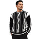 Men's PU Trimmed Fancy Crewneck Sweater - Black by Stacy Adams